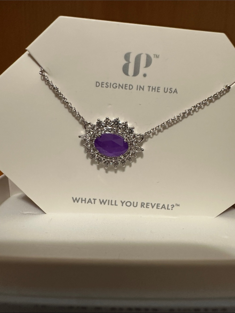 Purple Oval Pendant Necklace - BP